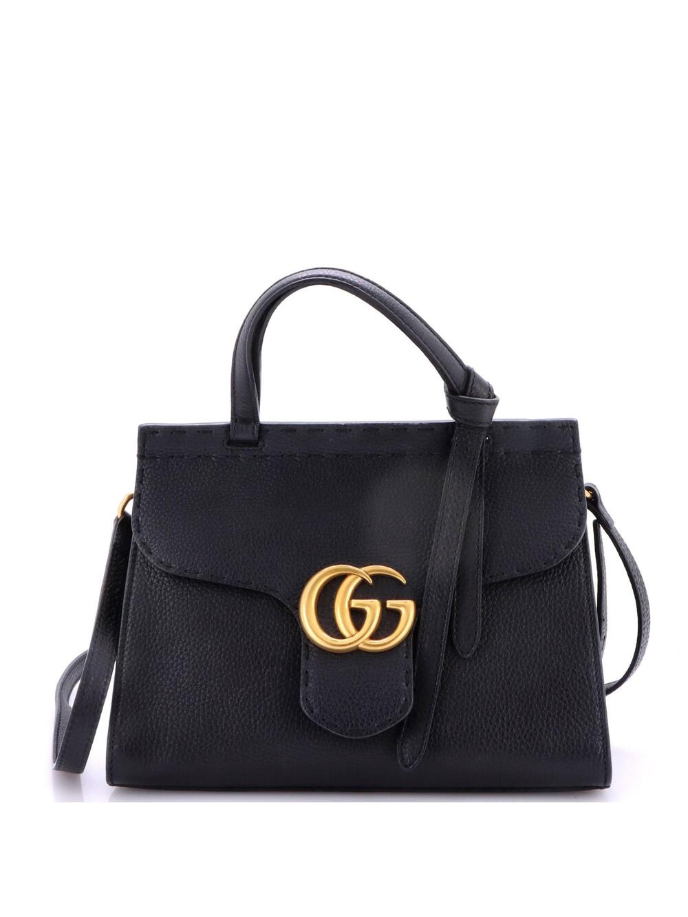 Gucci Gg Marmont Top Handle Bag Leather #370667G11B